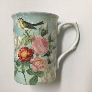 Stechcol Gracie Bone China Bird Coffee Mug Tea Cup Roses Butterfly Cottagecore